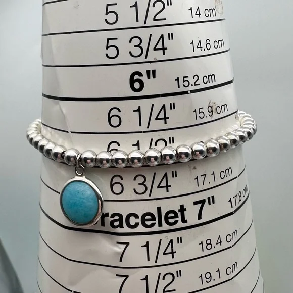 Tiffany & Co. Paloma Picasso sugar stack Amazonite bracelet in sterling silver - Picture 7 of 8